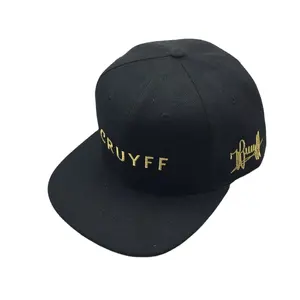 Sombreros de pico plano personalizados hechos en China, gorras SnapBack bordadas con hilo de oro al por mayor, gorras SnapBack Hip Hop