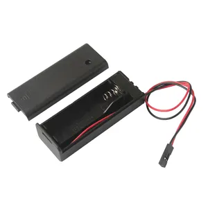 Custom 18650 Battery Holder Box Case Aaa Black with Dupont Connector Wire Leads Plastic Cover Battery Storage Battery Charger