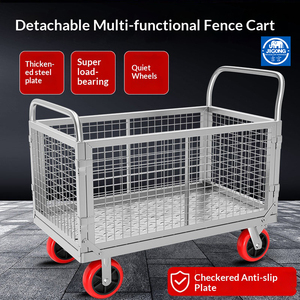 Chariot pliant JIGONG avec barrière de chargement, remorque logistique, chariot de transfert pour supermarché, chariot à plateau à motifs - Product Image 3