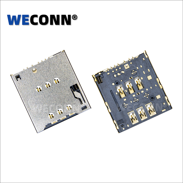 WECONN WL-SIM142-00C 6PIN+2 H=1.43mm Push-Push With Detect Switch MICRO SIM Card Connector Socket Certified ISO9001/IATF 16949