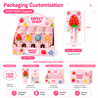 Assorted Shape Gummy Lollipop 10g Mixed Fruit Flavor Sugar Coated Soft Candy Display Box