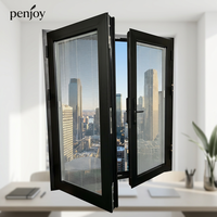 Ventanas Abatibles y Giratorias de Aluminio Modernas de Lujo y Alta Calidad Penjoy con Excelente Resistencia a la Presión del Viento y para Uso Exterior