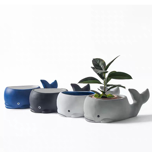Pots de bonsaï succulents en céramique en forme d'animal de conception créative, <span class=keywords><strong>pot</strong></span> en terre cuite en forme de <span class=keywords><strong>baleine</strong></span> pour la maison, le balcon et la fleur - Product Image 2