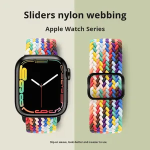 <span class=keywords><strong>Cinturino</strong></span> in Nylon per orologio <span class=keywords><strong>Apple</strong></span> <span class=keywords><strong>Watch</strong></span> 9 10 <span class=keywords><strong>SE</strong></span> 8 <span class=keywords><strong>cinturino</strong></span> elastico intrecciato con fibbia regolabile 40 42 45 49mm - Product Image 5