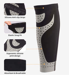 Protège-tibias de compression en polyester respirant personnalisé pour la course à pied, soulagement de la douleur, récupération musculaire, manchon léger pour mollet - Product Image 2