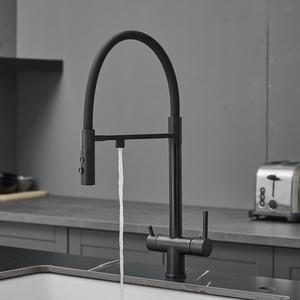 เครื่องกรองน้ำระบบ Reverse Osmosis สำหรับห้องครัว พร้อมท่อซิลิโคน 2 หัวจ่าย 3 in 1  วัสดุทองเหลือง รุ่น AT9688GM -DX ดีไซน์ทันสมัย - Product Image 2