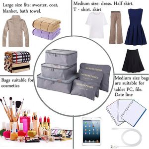 Ys778 6Pcs Luggage Bags Personal Travel Bag Organizer Packing <b>Cubes</b> - Product Image 4