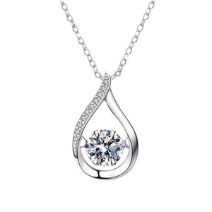 <span class=keywords><strong>Collana</strong></span> Semplice in Ottone <span class=keywords><strong>con</strong></span> Glitter e Zirconi, Taglio Brillante, Placcata in Oro 18K per Donne, Ideale per Matrimoni - Product Image 4