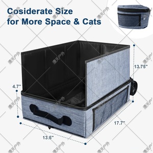 Foldable <b>Cat</b> Litter <b>Box</b> Rectangle Grey Easy Clean Portable <b>Cat</b> Toilet - Product Image 5