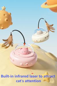 Thông minh tương tác mèo đồ chơi-tay-miễn phí tự động con trỏ laser với Feather Wand, năng lượng phát hành cho mèo trong nhà - Product Image 5