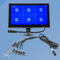 Monitor de Coche IPS HD de 10.1 Pulgadas y 6 Canales, Voltaje Amplio DC12V-36V, Admite Grabación en Bucle de 256G