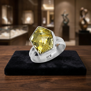 Anillo Impresionante de Plata Fina con Gema de Citrino de Art Palace - Product Image 3