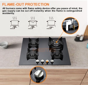 8mm Thickness Tempered Glass Gas <b>Stove</b> Built-in Gas Cooktop 4 Burner NG Plyty Gazowe - Product Image 5