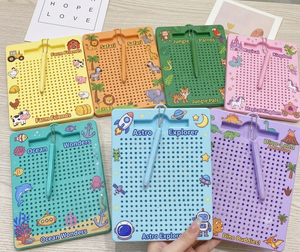 Pizarra Magnética Ecológica con Lápiz Magnético, Tablero de Dibujo Educativo Temprano para el Aprendizaje del Alfabeto y los Números, Portátil - Product Image 1