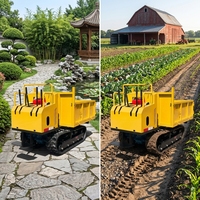 Mini-dumper diesel avec chargeur frontal, dumper chenillé diesel pour le transport de matériaux de terrassement agricole