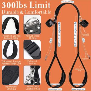 SM Sex Sling with Open <strong>Legs</strong> Thigh Cuffs Bondage <strong>Restraints</strong> Love Sling for Women - Product Image 4