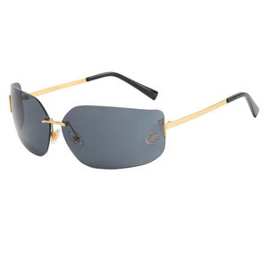 Gafas de Sol de Moda al por Mayor Estilo Millennium Miujia para Mujer, Montura Grande Curva de una Pieza sin Marco - Product Image 5