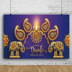 Nicro tradizionale Lotus Lamp banchetto sfondo elefante decorazione Ganesha decorazione della parete della porta indiana decorazione Diwali