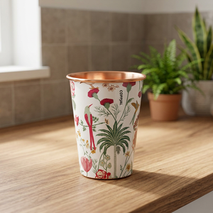Gobelet de fête réutilisable en verre et métal à motif floral, design bohème pour adultes - Product Image 5