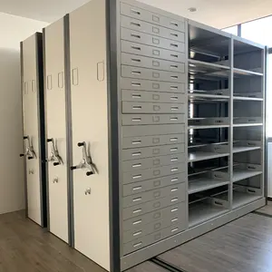 Office filing shelf unit storage cabinet 4 layer hand-push mobile file