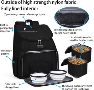 Free sample Dog Travel Bag Dog Bag for Traveling and Supplies with 2 <b>Collapsible</b> <b>Bowls</b>, 2 Food Containers, 1 Place Mat - Product Image 6