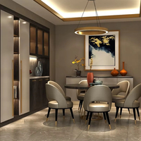 Buffet de style chinois personnalisé, armoire à vin, buffet en bois bicolore avec poignée longue dorée, porte en verre, éclairage LED