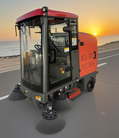 Nouvelle balayeuse électrique autoportée avec nettoyage haute pression, batterie 48V, efficacité 16000/h, réservoir d'eau de 100L pour utilisation en rue