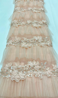 NI.AI Nouveau style Tissu en dentelle à sequins géométriques brodés, entièrement recouvert de sequins, tissu en dentelle perlée courte avec sequins