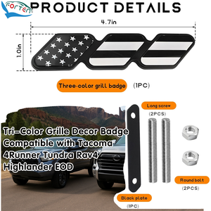 สติ๊กเกอร์ติดรถยนต์ลายกระจังหน้าสามสี อะคริลิค สำหรับ <span class=keywords><strong>Toyota</strong></span> Tacoma 4Runner <span class=keywords><strong>Tundra</strong></span> RAV4 Highlander อุปกรณ์ตกแต่งรถยนต์ EOD - Product Image 1