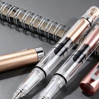 Stylo plume en plastique multicolore à piston rotatif absorbant l'encre avec pointe EF en métal, idéal pour l'usage quotidien des étudiants ou comme cadeau