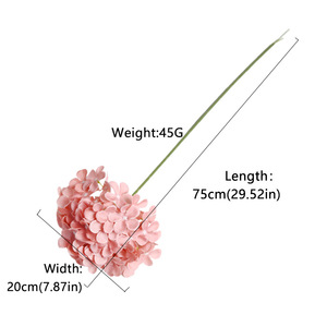 Fleur artificielle en soie Lichao, hydrangea à tige unique, pour décoration de mariage et de maison, accessoires, e-commerce transfrontalier - Product Image 5