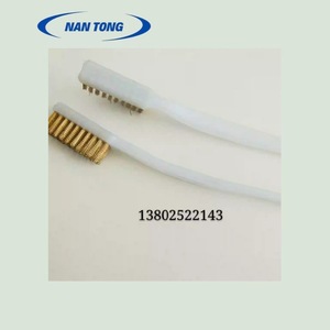 Brosse métallique industrielle Nantong à poils en bronze, manche en plastique, outil de nettoyage pour pièces de machines d'impression - Product Image 2