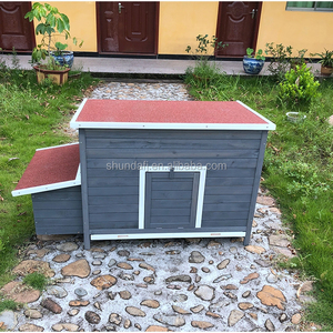 SDC007-T Eco-Friendly Wooden Villa Style <b>Pet</b> House for Chickens Quadrate Shape Print Pattern Horizontal Sliding Closure - Product Image 2