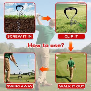 Entrenador de Swing de Golf con Cuerda de 50 pies, Soporte para Pelota Real, Color <span class=keywords><strong>Verde</strong></span>, Plegable, para Zurdos/Diestros, para Principiantes - Product Image 6