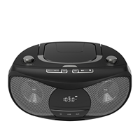 Boombox portable CD/DVD/VCD avec radio AM/FM Bluetooth, son stéréo et télécommande, lecteur combo AUX/USB/cassette