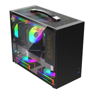 Caja de escritorio ITX/MATX con garantía de calidad directa de fábrica OEM <span class=keywords><strong>PC</strong></span> de metal de <span class=keywords><strong>Torre</strong></span> media portátil compacto lateral <span class=keywords><strong>transparente</strong></span> multicolor - Product Image 2