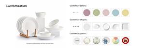Assiette à pizza carrée en céramique, design minimaliste moderne, compatible micro-ondes, motif uni, <span class=keywords><strong>vaisselle</strong></span> de fête profonde - Product Image 5