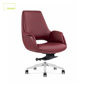 Silla de Oficina Ejecutiva Ergonómica Giratoria de Cuero PU para Visitantes, Muebles de Oficina Rojos para Gerentes - Product Image 1