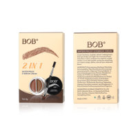 Crema de Cejas 2 en 1 de Terciopelo Mate de Dos Colores, Resistente al Agua y al Sudor, de Larga Duración, a Prueba de Manchas, Natural, con Cepillo para Cejas 3D