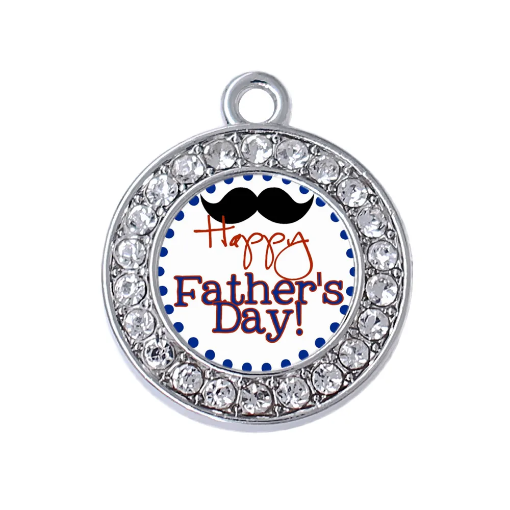Silver Color Accessories In Alloy Material Necklace Bangle Making Gifts For Father's Day Mustache And Letter Sticker Pendant