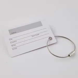 Diseño personalizado en blanco de viaje Id Bag Etiquetas de PVC duro Etiqueta de equipaje Tarjeta de plástico Pvc con correa de bucle - Product Image 5