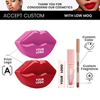 Coffret Cadeau Maquillage Lèvres Personnalisé : Crayon à Lèvres, Gloss Liquide, Baume à Lèvres, Kit Soin des Lèvres Naturel, Imperméable, Étiquette Privée Unique, Faible MOQ