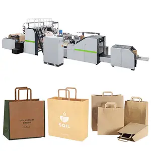 ROKIN BRAND Cost Saving Lunch Box Carrying Bags Flat Handle Kraft Paper Carry Bag Chinese Machine