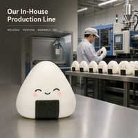 Jouet sensoriel anti-stress personnalisé en forme de boule de riz Onigiri, souple et rebondissant en TPR, à récupération lente, fabrication OEM ODM