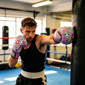 <span class=keywords><strong>Guantes</strong></span> <span class=keywords><strong>de</strong></span> Boxeo Profesionales Fanshi <span class=keywords><strong>de</strong></span> Alta Calidad para Entrenamiento, <span class=keywords><strong>de</strong></span> Cuero PU, para Kickboxing y Saco <span class=keywords><strong>de</strong></span> Boxeo, con Logotipo Personalizado - Product Image 2