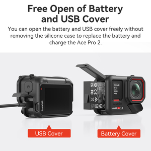 Amagiss เคสป้องกันซิลิโคนสำหรับ Insta360 AcePro2ฝาครอบป้องกันสำหรับอุปกรณ์เสริมกล้อง Insta360 AcePro2กีฬา - Product Image 5