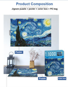 <span class=keywords><strong>Puzzle</strong></span> personnalisé Hexie amusant de 1000 pièces, carton gris 380x260, jouet éducatif en papier, finition mate/brillante, pour les 14 ans et plus, unisexe - Product Image 4