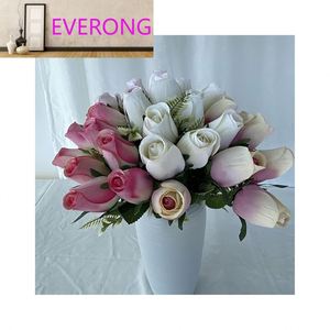 Fiori Artificiali di Alta Qualità per Centrotavola, 9 Piccoli Boccioli di Rosa - Product Image 1