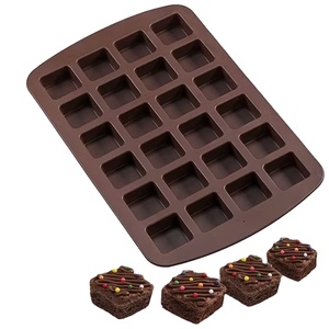24 تجويف قالب مربعات سيليكون شوكولاتة براوني درجة غذائية لحلوى الشوكولاتة - Product Image 1