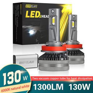 <span class=keywords><strong>Ampoule</strong></span> de phare <span class=keywords><strong>LED</strong></span> 12V 130W H11 H7, faisceau haut et bas universel, boîtier en aluminium aéronautique pour voiture, camion, bus, SUV - Product Image 2